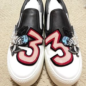 miu miu 33 sneaker platforms embroidered angel